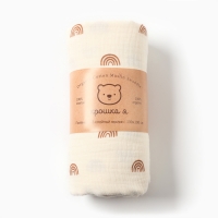 Пеленка двухслойная Крошка Я Rainbow, 130х100см, муслин,100 % хлопок Пеленка двухслойная Крошка Я Rainbow, 130х100см, муслин,100 % хлопок