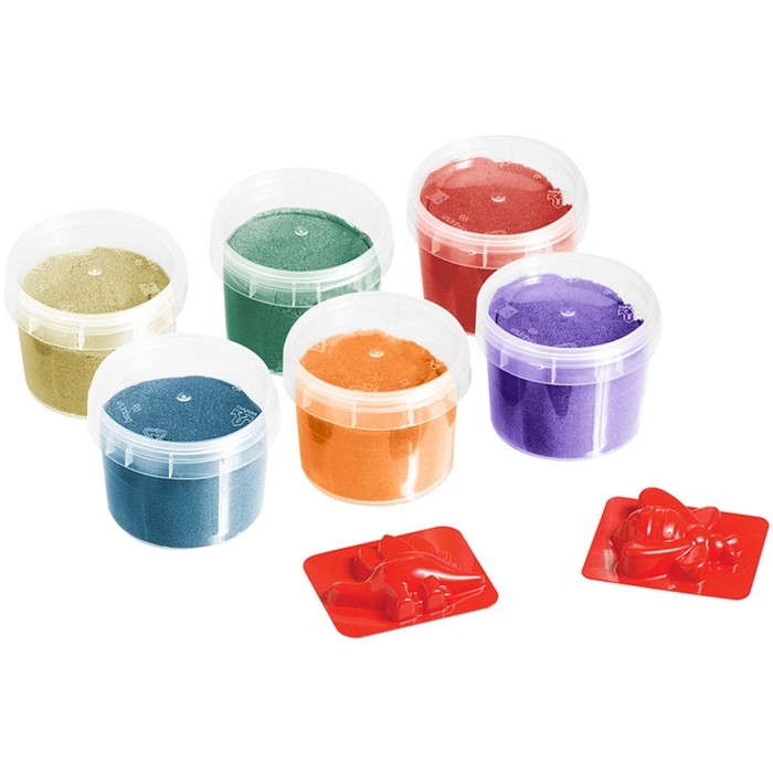 Песок для лепки &laquo;Приключения Енота&raquo;, 6 цветов, 840 г, 2 форм.