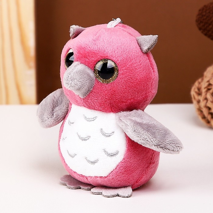 Мягкая игрушка «Сова с серым клювиком», на брелоке, 10 см, цвета МИКС Мягкая игрушка «Сова с серым клювиком», на брелоке, 10 см, цвета МИКС