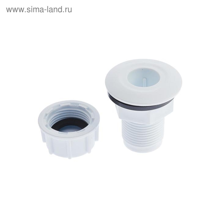 Штуцер MasterProf ИС.130838, 3/4 Штуцер MasterProf ИС.130838, 3/4", для емкостей, с прокладкой, пластиковый