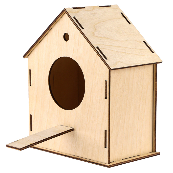 Деревянный скворечник - кормушка для птиц, закрытая Деревянный скворечник - кормушка для птиц, закрытая