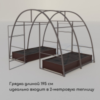 Грядка оцинкованная, 195 &times; 100 &times; 15 см, коричневая, Greengo