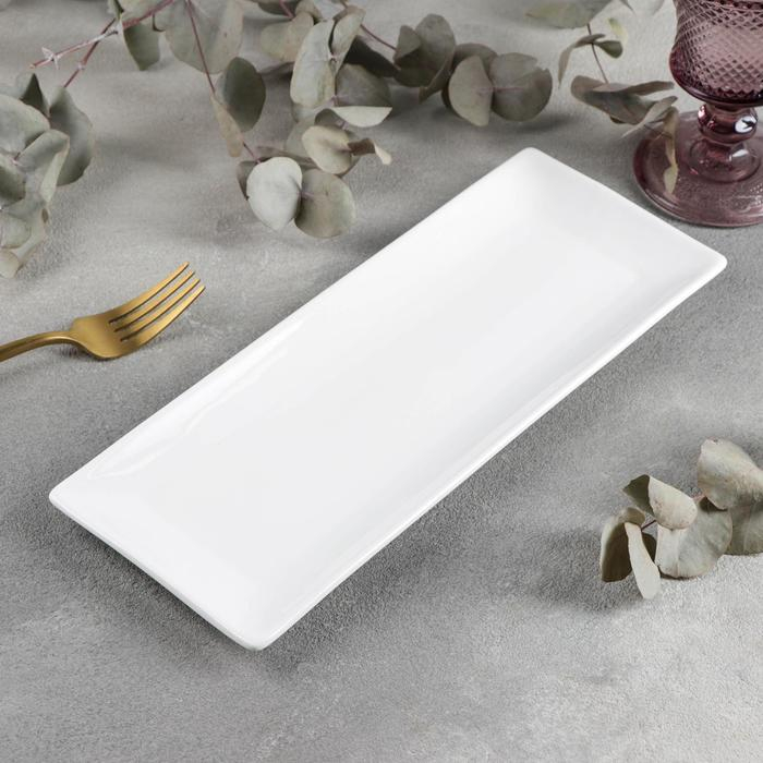 Блюдо фарфоровое для суши/канапе Wilmax, 30,5&times;12 см, цвет белый