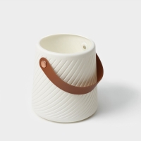 Ваза для цветов LaDо́m &laquo;Ведёрко&raquo;, 1,8 л, 15&times;14,5&times;12,5 см, цвет белый