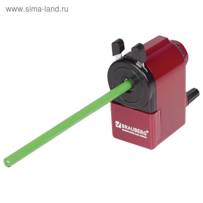 Точилка механическая BRAUBERG, чёрный/бордовый Точилка механическая BRAUBERG, чёрный/бордовый