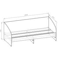 Кровать-Софа с ящиком Мико 900х2000 бриллиант/Бетон