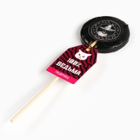 Хэллоуин леденец &laquo;Ведьмы не стареют&raquo; с печатью, вкус: кола, 25 г.