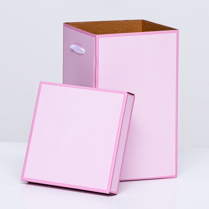 Коробка складная, розовая, 14 х 23 см