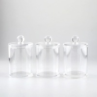 Органайзер для ватных палочек и дисков, с крышкой, 3 секции, 29 &times; 7 &times; 7см, в картонной коробке, цвет прозрачный