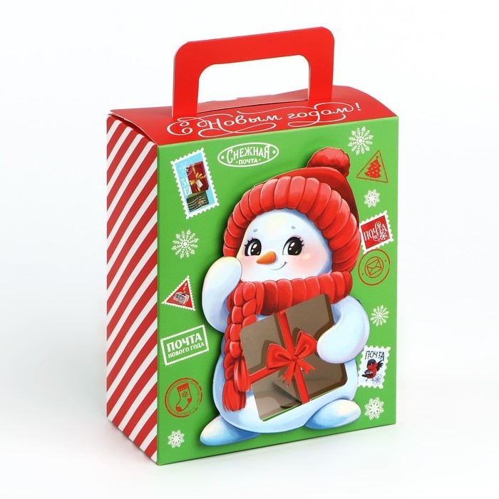 Коробка подарочная новогодняя складная с 3D эффектом «Снеговичок», 18 x 15 x 7.5 см, Новый год Коробка подарочная новогодняя складная с 3D эффектом «Снеговичок», 18 x 15 x 7.5 см, Новый год