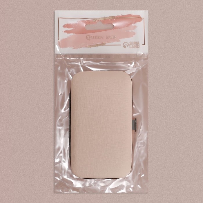 Набор маникюрный, 7 предметов, в футляре, цвет бежевый Набор маникюрный, 7 предметов, в футляре, цвет бежевый