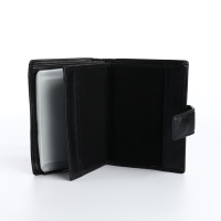 Портмоне мужское на магните 3 в 1, отдел для автодокументов, паспорта, цвет чёрный Портмоне мужское на магните 3 в 1, отдел для автодокументов, паспорта, цвет чёрный
