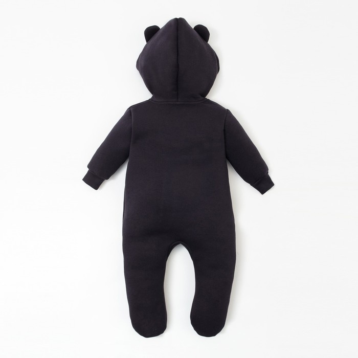Комбинезон с капюшоном Крошка Я, BASIC LINE, рост 68-74 см, тёмно-серый