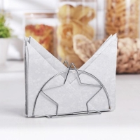 Салфетница Доляна &laquo;Звезда&raquo;, цвет серебряный