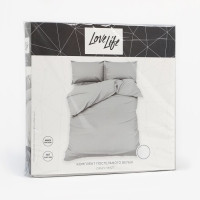 Постельное бельё LoveLife 1,5 сп "Gray mist" 150х215 см, 150х225 см, 50х70±3 см-2шт, микрофибра 85гр Постельное бельё LoveLife 1,5 сп "Gray mist" 150х215 см, 150х225 см, 50х70±3 см-2шт, микрофибра 85гр