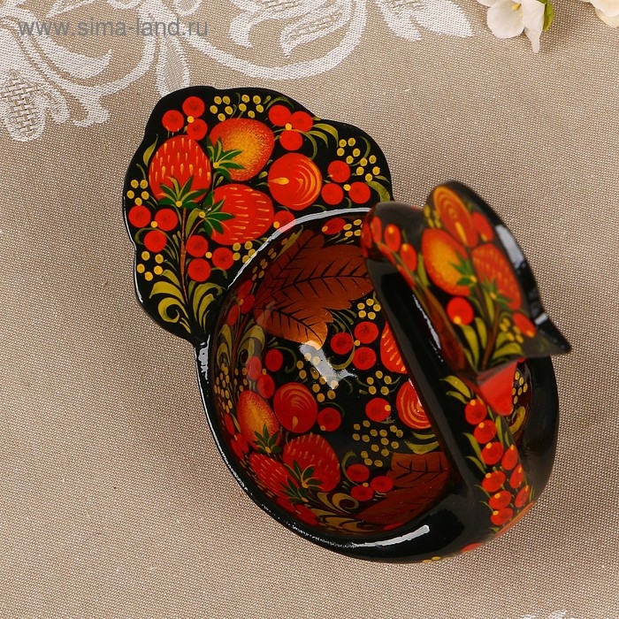 Конфетница &laquo;Лебедь&raquo;, хохлома