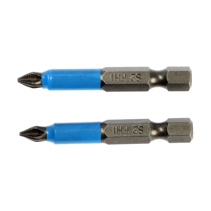 Биты ТУНДРА, намагниченные, сталь CrV, PH1 х 50 мм, 2 шт.