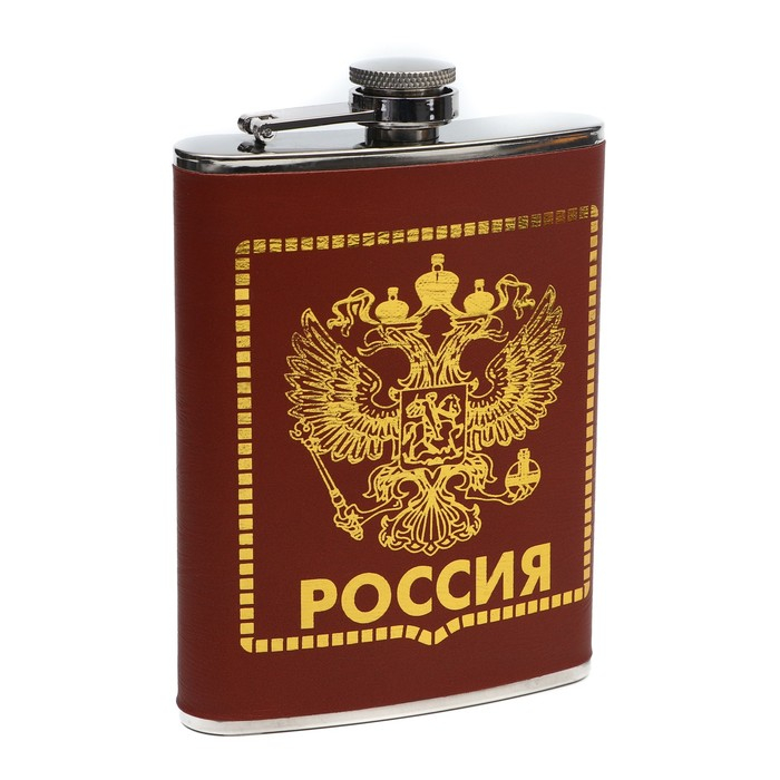 Подарочный набор "Двуглавый орёл" 4в1: фляжка 240 мл, воронка, 2 рюмки, 17 х 19 см