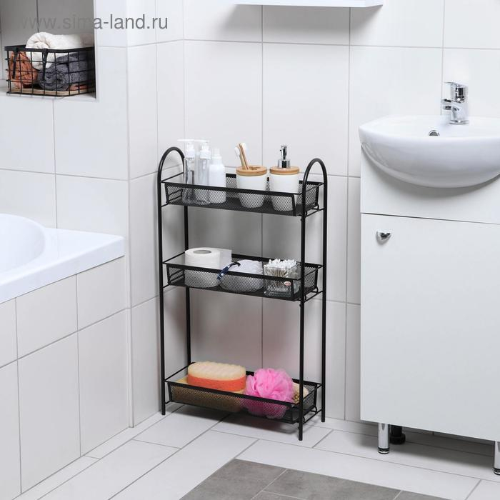 Этажерка &laquo;Ладья 13&raquo;, 43&times;17&times;75,5 см, цвет чёрный