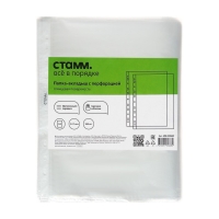 Файл-вкладыш А4, 15-17 мкм, Стамм, глянцевый, вертикальный, 100 штук Файл-вкладыш А4, 15-17 мкм, Стамм, глянцевый, вертикальный, 100 штук