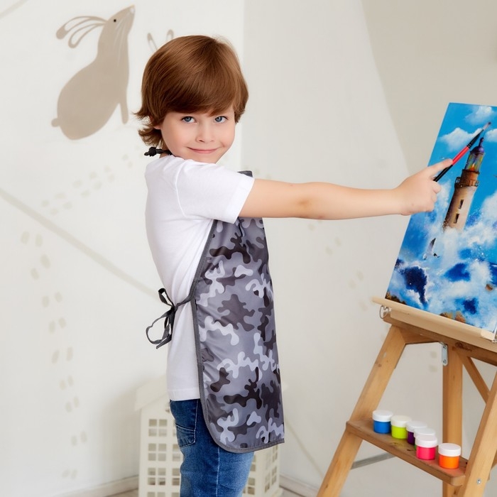 Фартук детский Этель &laquo;Серый милитари&raquo;, 49 х 39 см