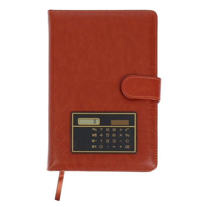 Ежедневник недатированный А5, 140 листов в клетку, с калькулятором, обложка пвх, МИКС