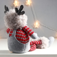 Кукла интерьерная "Мальчишка в шапке с рожками, серо-красный" длинные ножки 54х17х11,5 см Кукла интерьерная "Мальчишка в шапке с рожками, серо-красный" длинные ножки 54х17х11,5 см