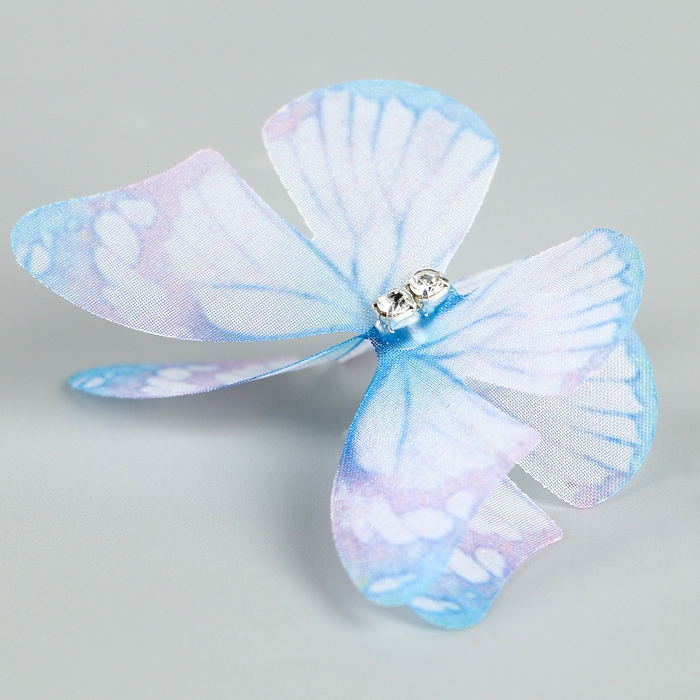 Декор для творчества &laquo;Бабочка&raquo;, двухслойный, набор 12 шт., размер 1 шт. &mdash; 5 &times; 4 см, цвет голубой