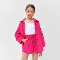 Костюм для девочки (рубашка и шорты) MINAKU, цвет фуксия, рост 134-140 см Костюм для девочки (рубашка и шорты) MINAKU, цвет фуксия, рост 134-140 см