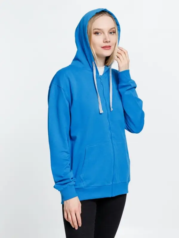 Толстовка на молнии с капюшоном Siverga, бирюзовая, размер XXL