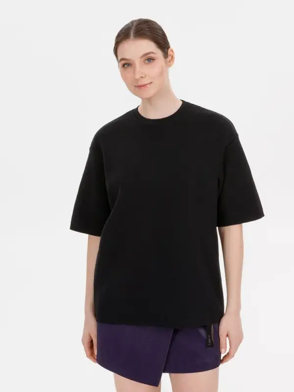 Джемпер с коротким рукавом Siluetti Volumica, черный, размер M/L Джемпер с коротким рукавом Siluetti Volumica, черный, размер M/L