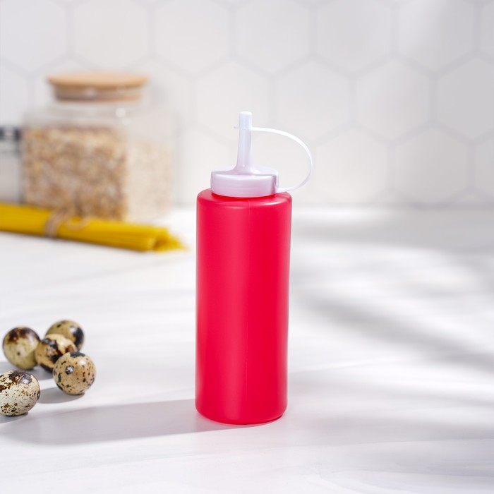 Ёмкость для соуса Доляна, 300 мл, 6&times;19 см, цвет красный