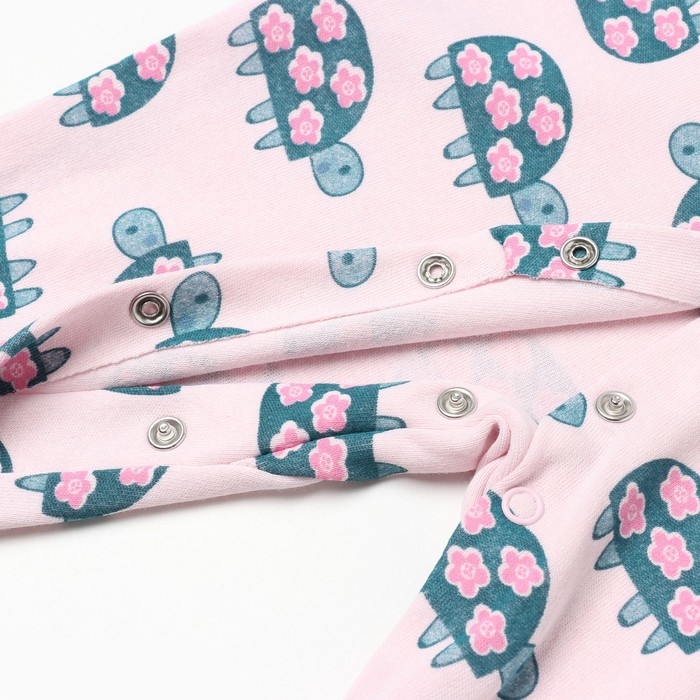 Комбинезон детский (3 шт.), цвет белый/розовый/светло-розовый, рост 74 см