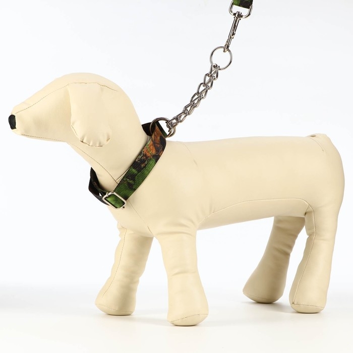 Комплект Комплект "Маскировка", поводок 130 х 2,5 см, ошейник-удавка 40-54 х 2,5 см, коричневый