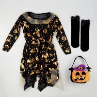 Карнавальный набор &laquo;Маленькая злодейка&raquo;: платье, шляпа, чулки, сумка, рост 110-116 см