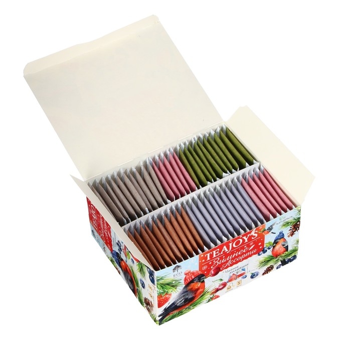 Чай Чай "Зимнее Ассорти", 5 вкусов, 50 пакетиков по 2 г, Новый год