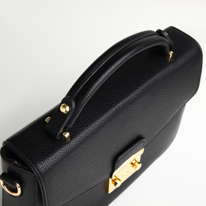 Сумка женская на клапане, TEXTURA, маленький размер, цвет чёрный Сумка женская на клапане, TEXTURA, маленький размер, цвет чёрный