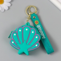 Брелок кошелёк с карабином, ремешком силикон "Ракушка со звёздочкой" 3,2х8,2х8 см Брелок кошелёк с карабином, ремешком силикон "Ракушка со звёздочкой" 3,2х8,2х8 см
