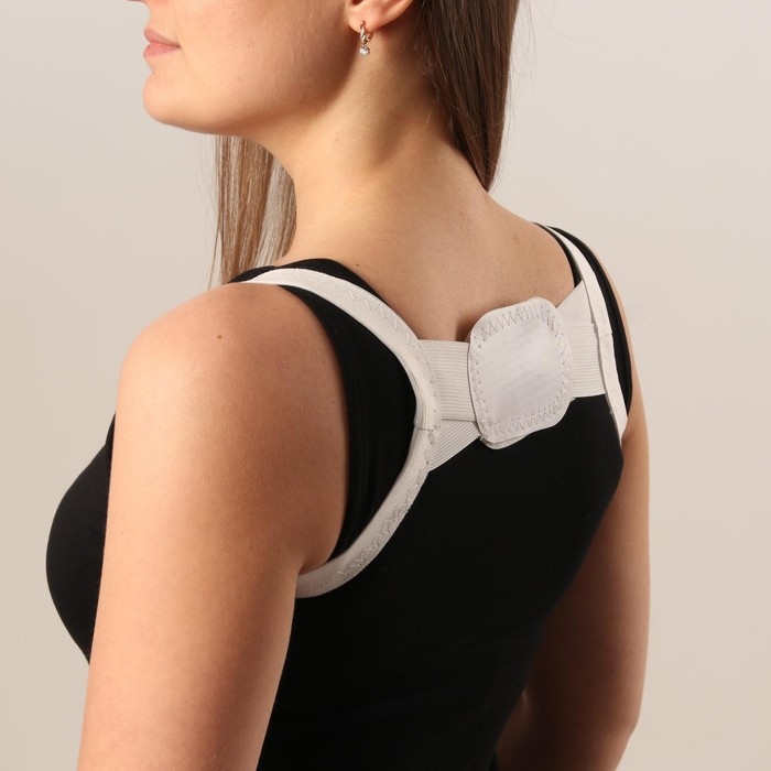 Массажёр - фиксатор для осанки, на липучках, размер S-M, цвет белый Массажёр - фиксатор для осанки, на липучках, размер S-M, цвет белый