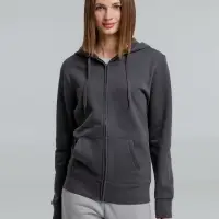 Толстовка на молнии с капюшоном унисекс King, темно-серая, размер 3XL