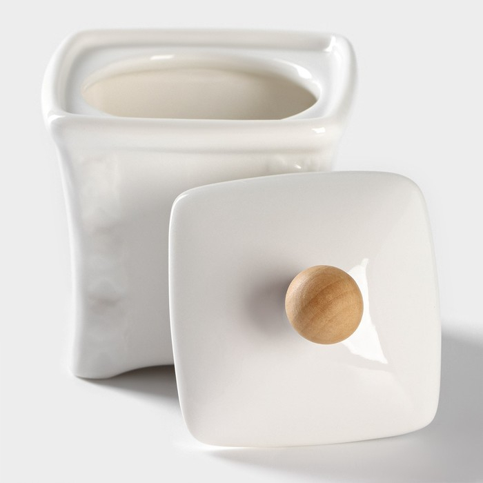 Банки для хранения специй и соусов BellaTenero, 6 предметов: солонка 100 мл, банка 200 мл, соусник 200 мл, фарфоровые, цвет белый