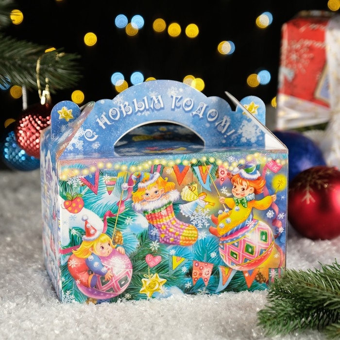 Новый год. Подарочная коробка "Зимняя Фантазия", 20 x 12 x 19 см.