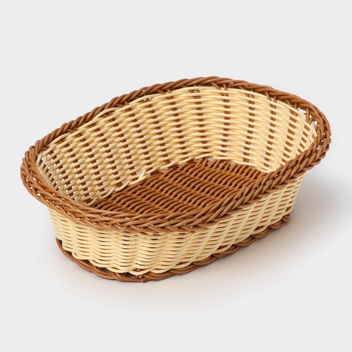 Корзинка для подачи овальная Доляна &laquo;Молочный шоколад&raquo;, 27&times;19 см, цвет молочный