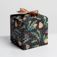 Коробка подарочная новогодняя складная &laquo;Шишки&raquo;, 12 х 12 х 12 см, Новый год