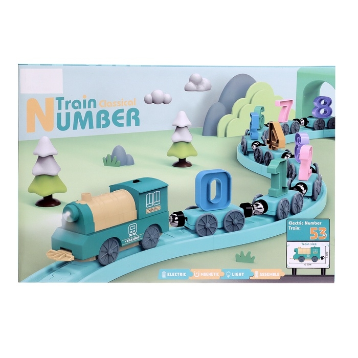 Железная дорога «Числовой поезд», детская, магнитное соединение, работает от батареек Железная дорога «Числовой поезд», детская, магнитное соединение, работает от батареек