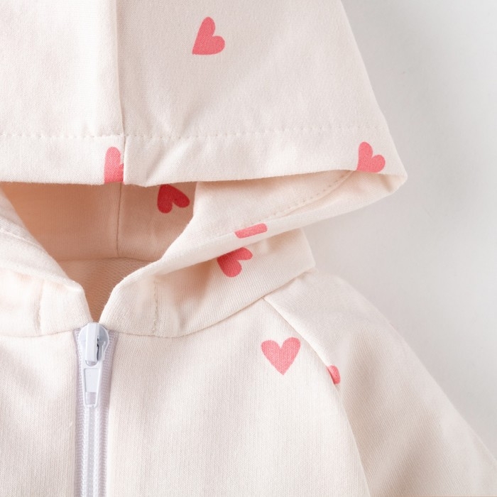 Комплект: худи и брюки Крошка Я &laquo;Зайчик&raquo;, рост 86-92 см, цвет бежевый/розовый