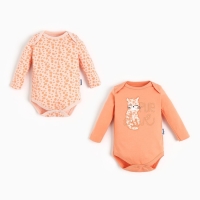 Боди детский (2 шт), цвет оранжевый, рост 74 см Боди детский (2 шт), цвет оранжевый, рост 74 см