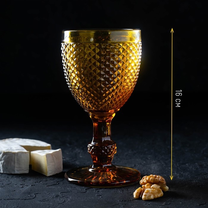 Набор бокалов для вина стеклянный Magistro &laquo;Вилеро&raquo;, 280 мл, 8&times;16 см, 6 шт, цвет жёлтый