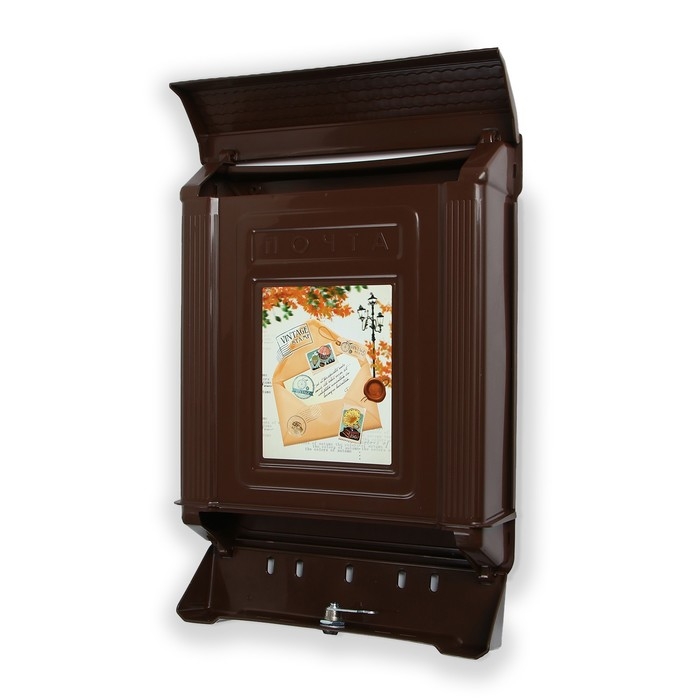 Ящик почтовый, пластиковый, «Декор», с замком, коричневый Ящик почтовый, пластиковый, «Декор», с замком, коричневый