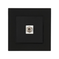 Розетка телевизионная одноместная TOT Matte Glass, скрытая, стекло, черная